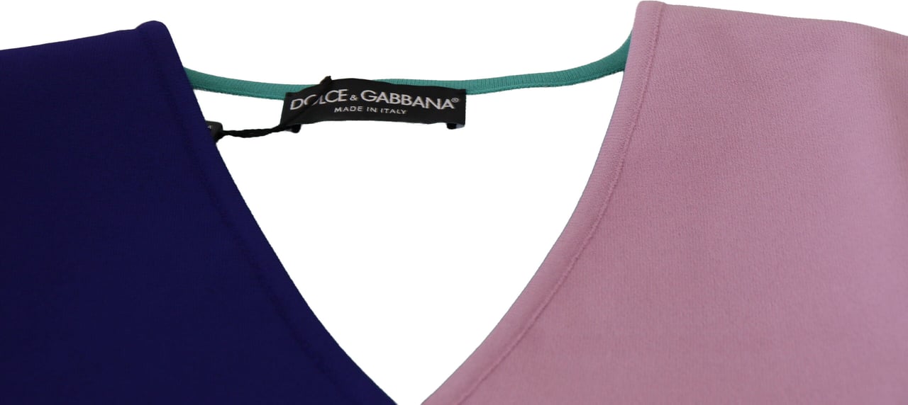 Dolce & Gabbana Multicolor V-neck Viscose Long Sleeves Sweater Divers