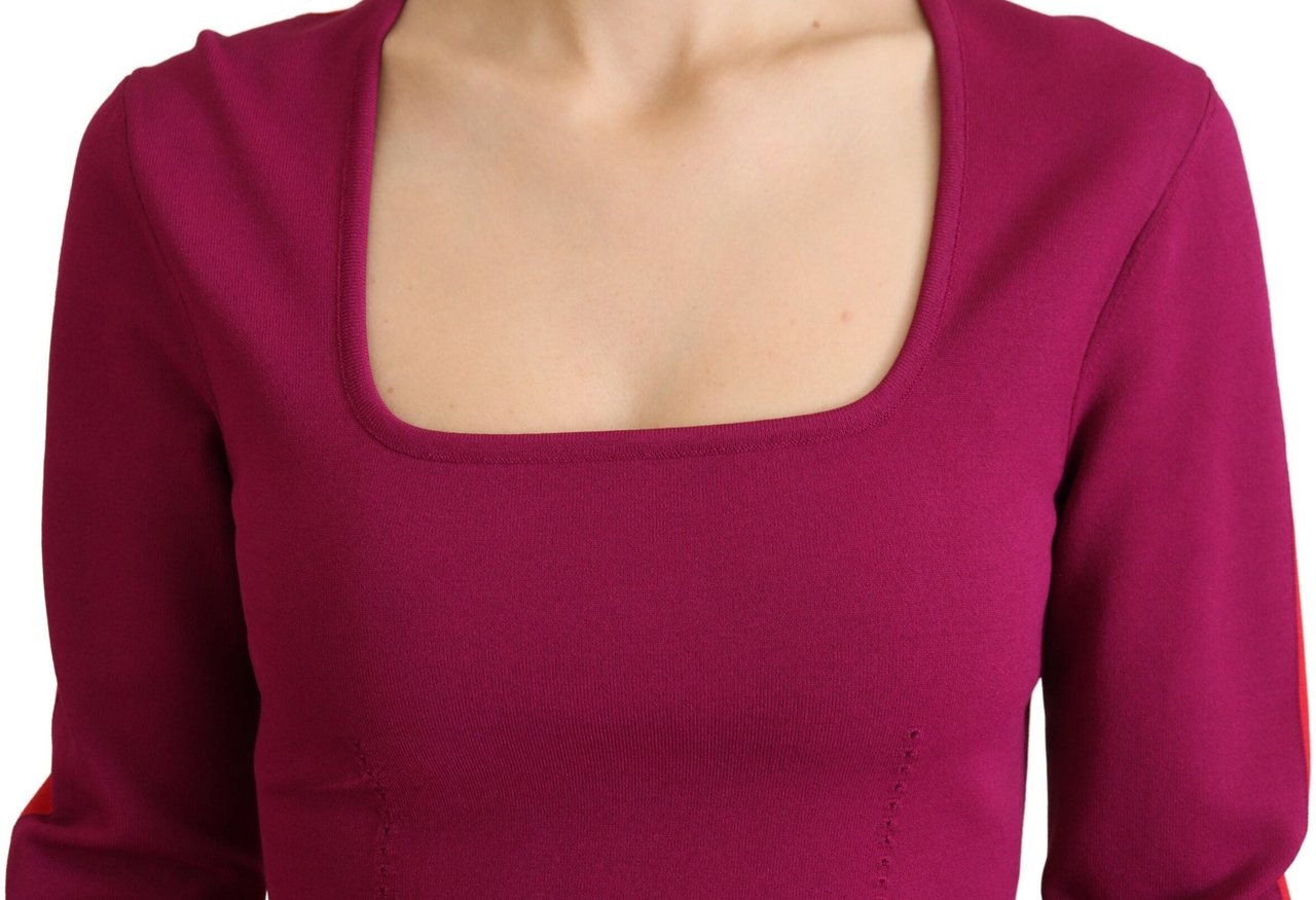 Dolce & Gabbana Multicolor Viscose Square Neck Pullover Sweater Wit