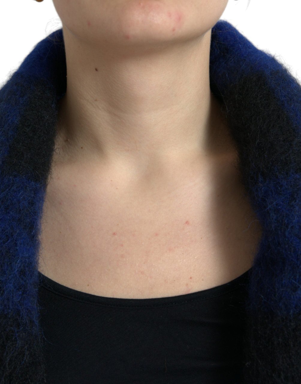 Dolce & Gabbana Black Blue Buffalo Check Poncho Coat Sweater Divers