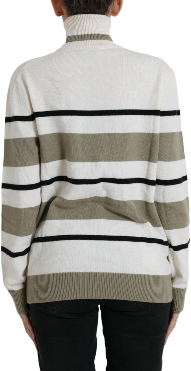 Dolce & Gabbana Multicolor Stripe Wool Logo Pullover Sweater Divers