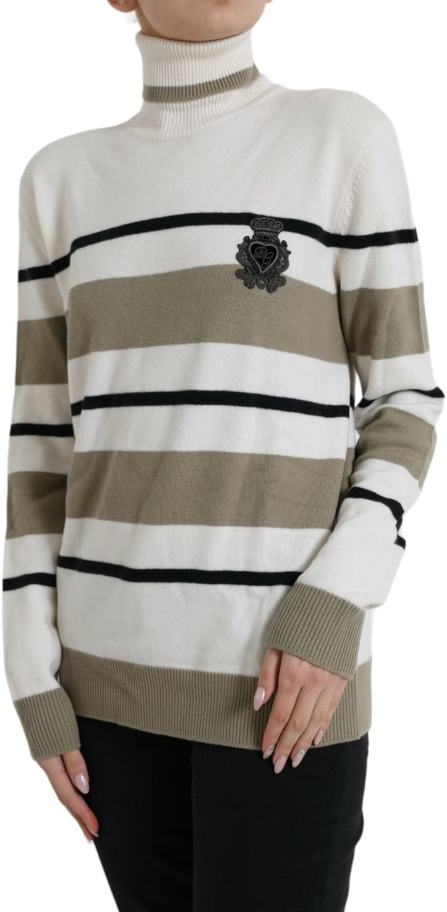 Dolce & Gabbana Multicolor Stripe Wool Logo Pullover Sweater Divers
