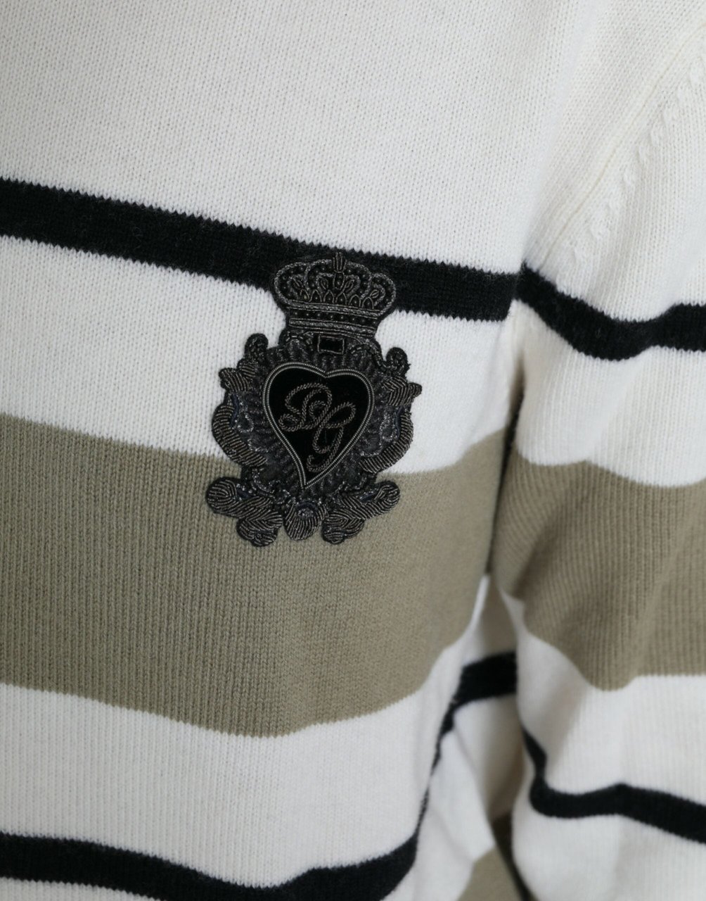 Dolce & Gabbana Multicolor Stripe Wool Logo Pullover Sweater Divers