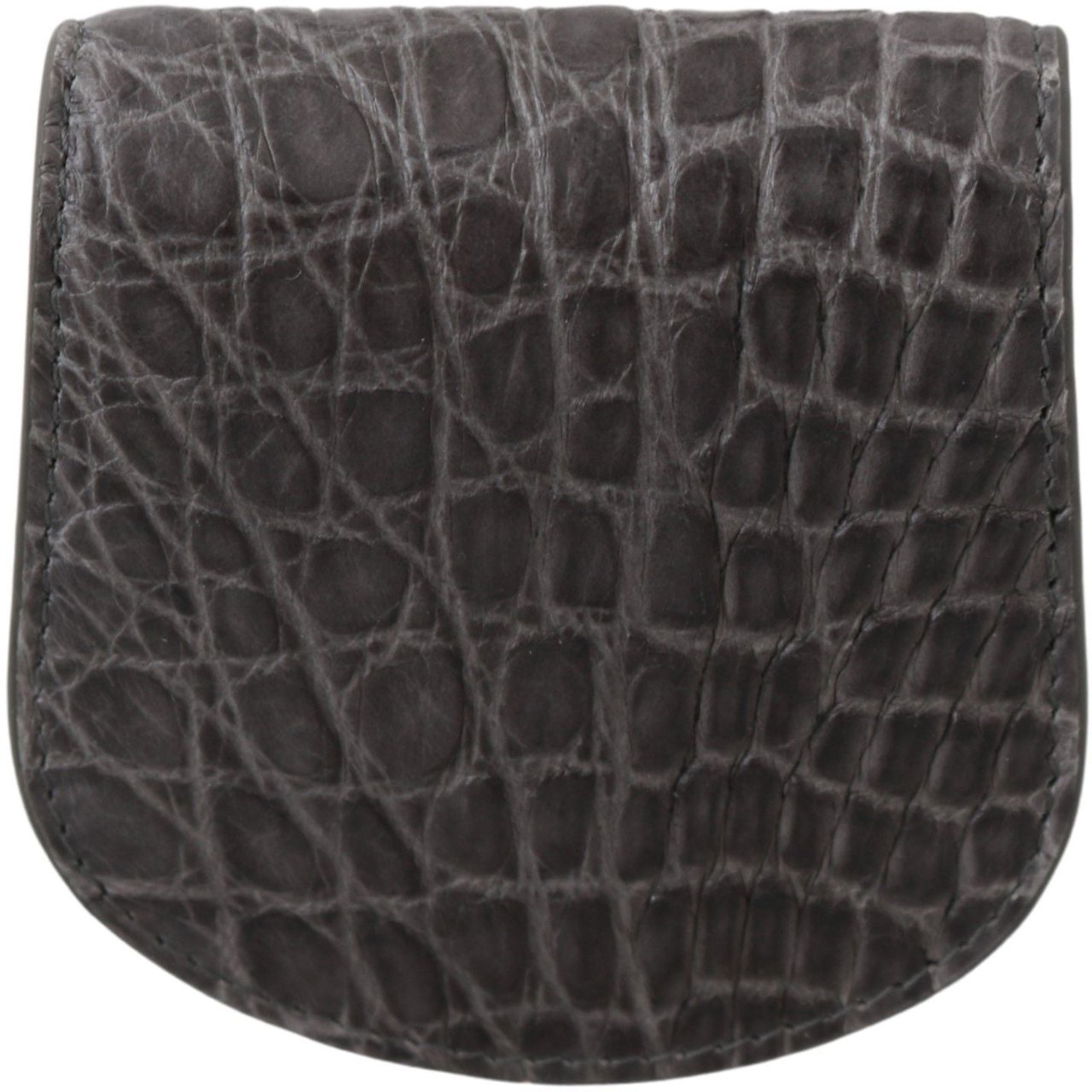 Dolce & Gabbana Gray Exotic Skin Condom Case Holder Pocket Wallet Grijs