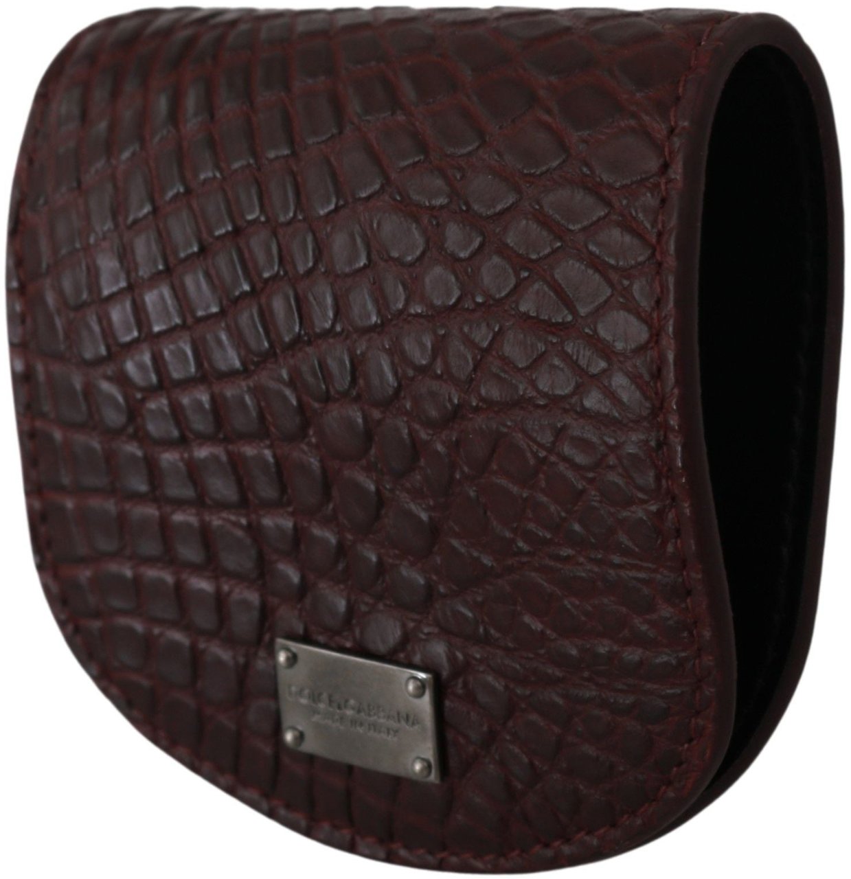 Dolce & Gabbana Brown Exotic Skin Pocket Condom Case Holder Bruin