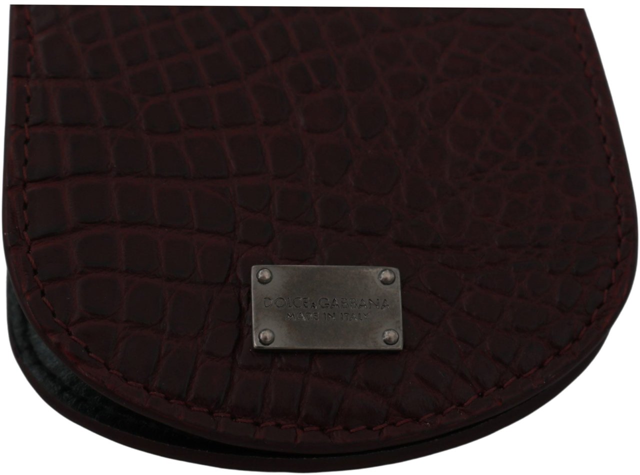 Dolce & Gabbana Brown Exotic Skin Pocket Condom Case Holder Bruin