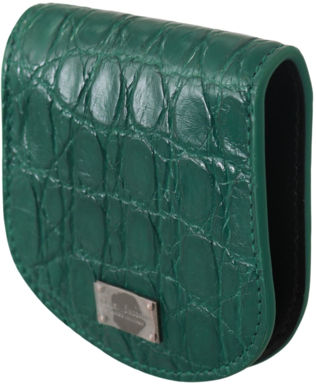 Dolce & Gabbana Green Exotic Skins Condom Case Holder Wallet Groen