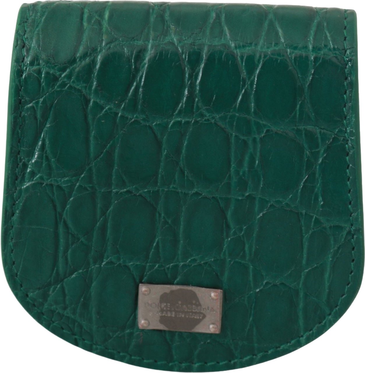 Dolce & Gabbana Green Exotic Skins Condom Case Holder Wallet Groen
