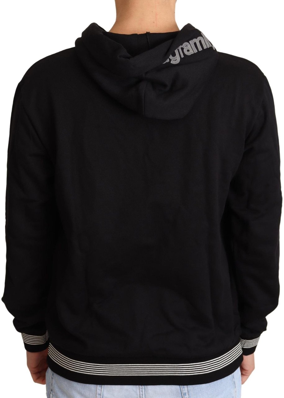 Dolce & Gabbana Black Cotton Hooded #dgfamily Sweater Zwart