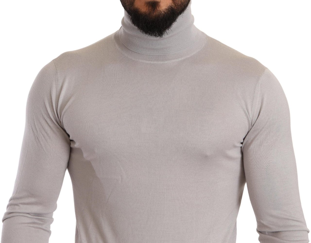 Dolce & Gabbana Gray Cashmere Turtleneck Pullover Sweater Grijs