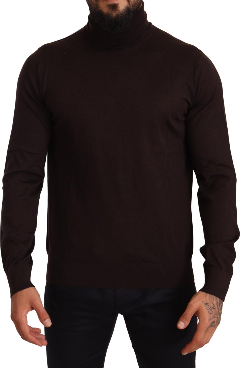 Dolce & Gabbana Brown Cashmere Turtleneck Pullover Sweater Bruin