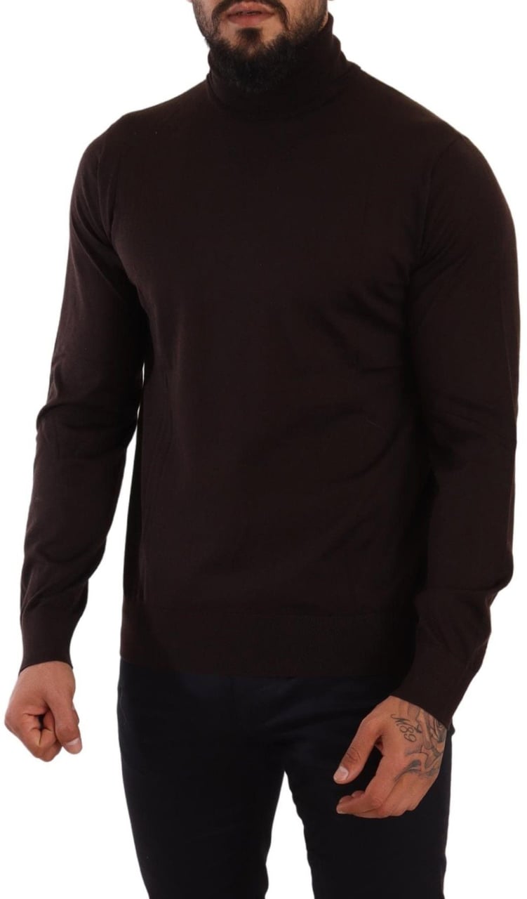 Dolce & Gabbana Brown Cashmere Turtleneck Pullover Sweater Bruin