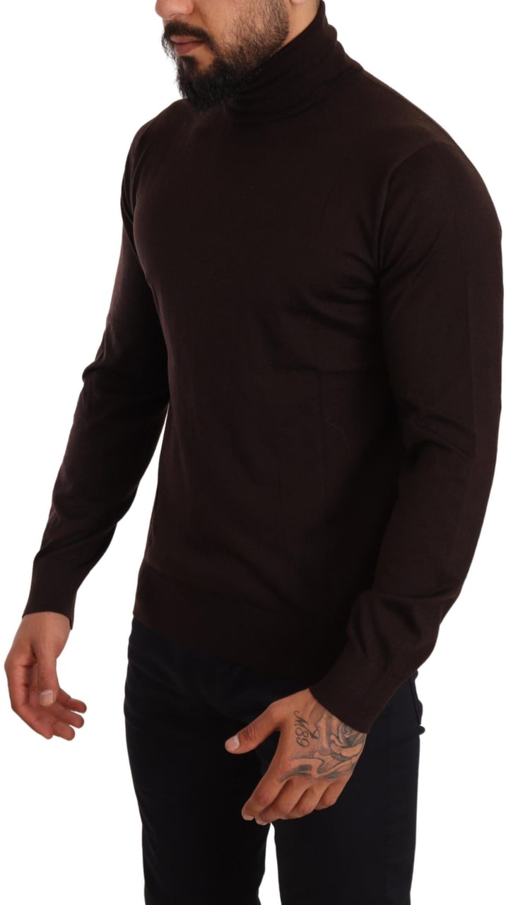 Dolce & Gabbana Brown Cashmere Turtleneck Pullover Sweater Bruin