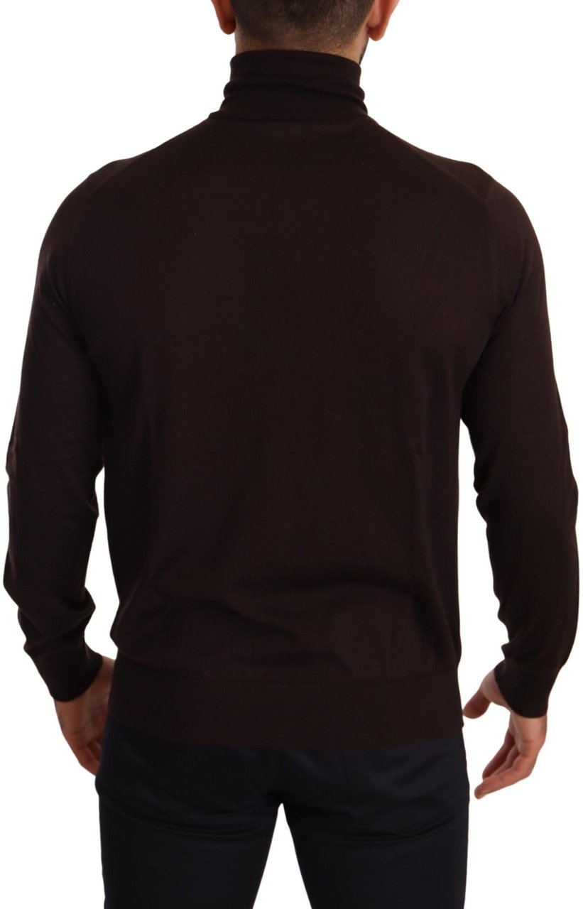 Dolce & Gabbana Brown Cashmere Turtleneck Pullover Sweater Bruin