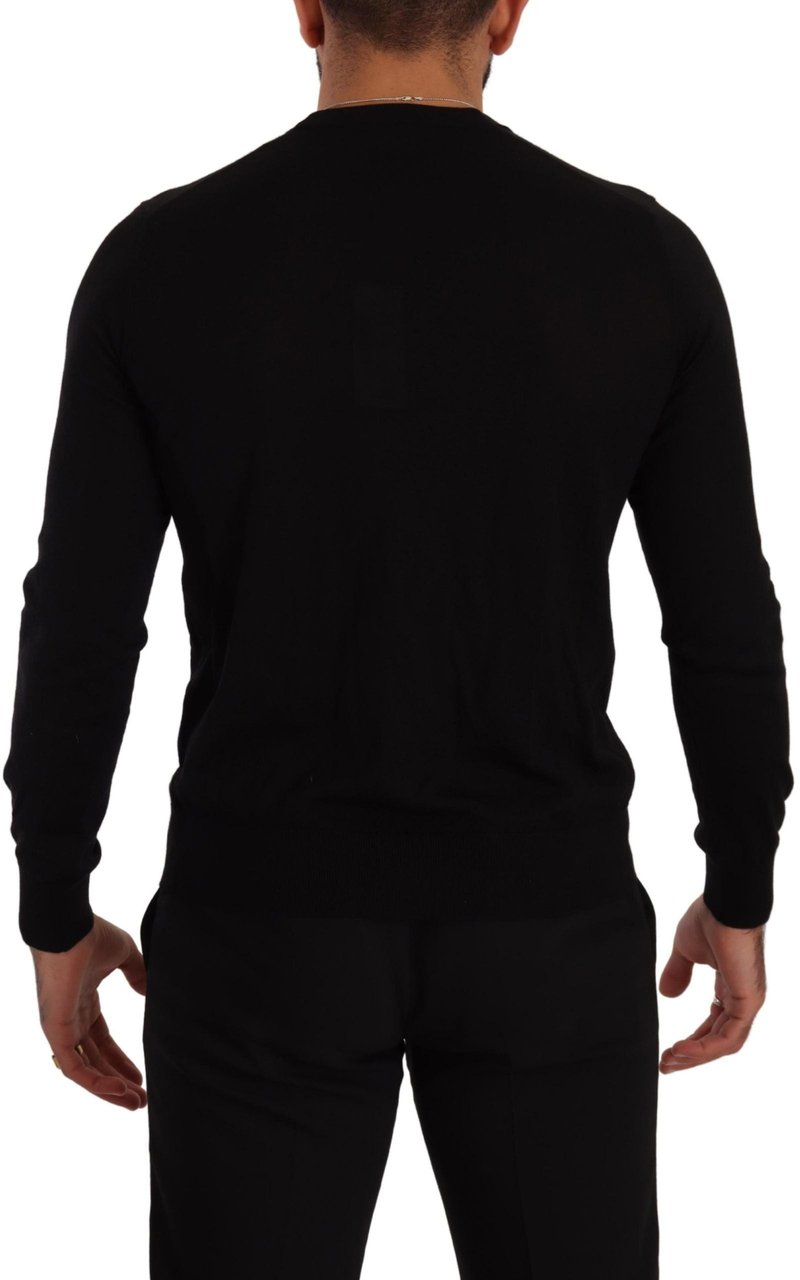 Dolce & Gabbana Black Cashmere Button Down Cardigan Sweater Zwart