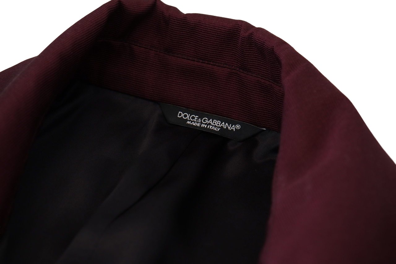 Dolce & Gabbana Bordeaux Polyester Double Breasted Jacket Maroon
