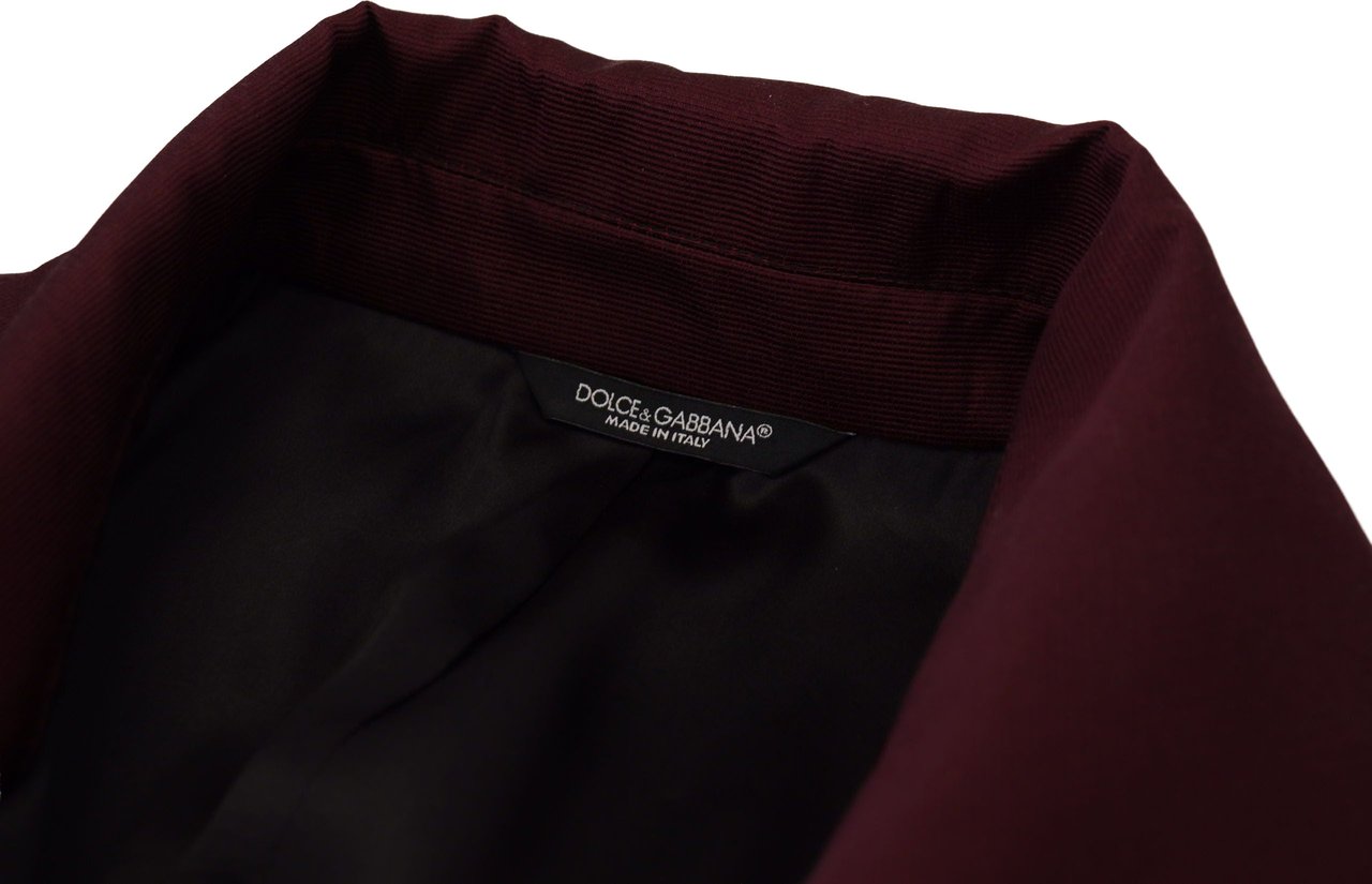 Dolce & Gabbana Bordeaux Polyester Double Breasted Jacket Maroon
