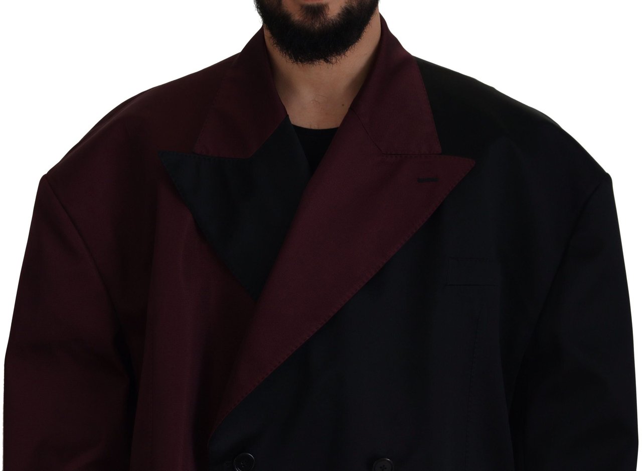 Dolce & Gabbana Bordeaux Polyester Double Breasted Jacket Maroon