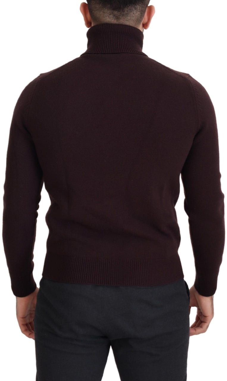 Dolce & Gabbana Brown Wool Turtle Neck Pullover Sweater Bruin