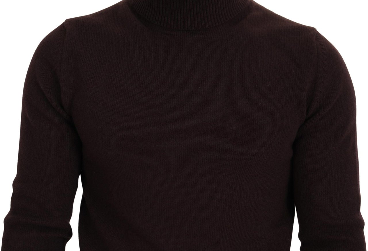 Dolce & Gabbana Brown Wool Turtle Neck Pullover Sweater Bruin