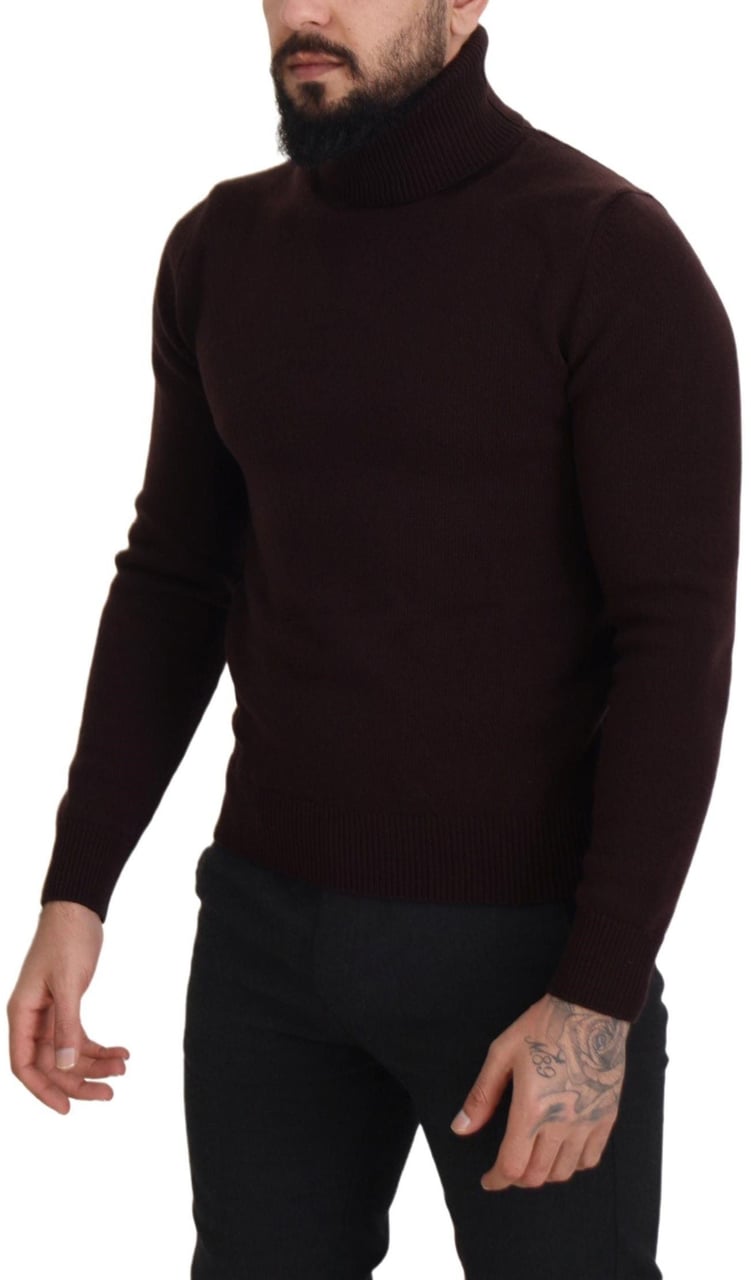 Dolce & Gabbana Brown Wool Turtle Neck Pullover Sweater Bruin