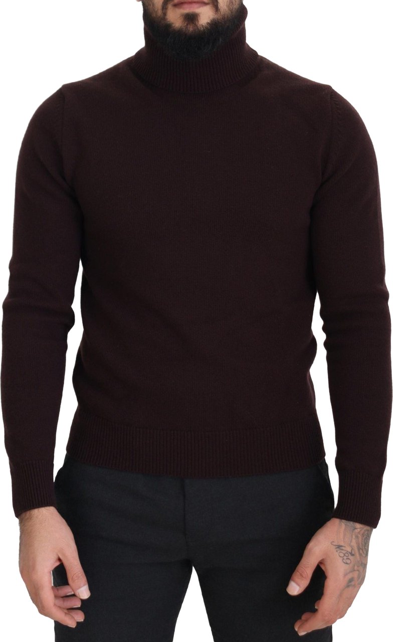 Dolce & Gabbana Brown Wool Turtle Neck Pullover Sweater Bruin
