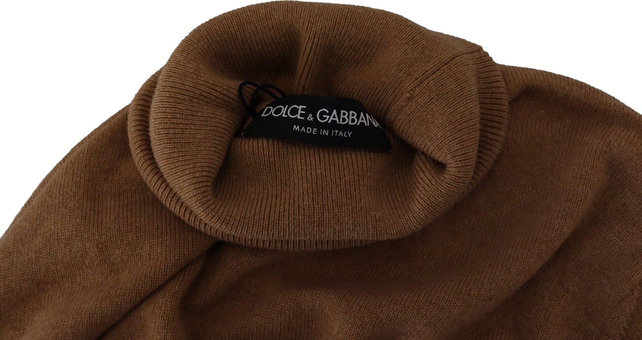 Dolce & Gabbana Beige Cashmere Turtleneck Pullover Sweater Beige
