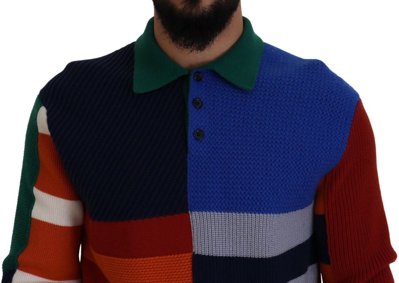 Dolce & Gabbana Multicolor Stripes Wool Pullover Sweater Divers