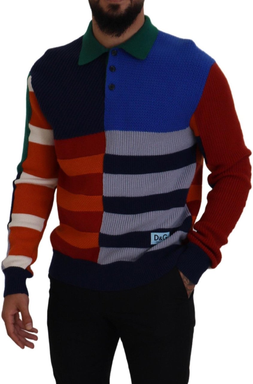 Dolce & Gabbana Multicolor Stripes Wool Pullover Sweater Divers