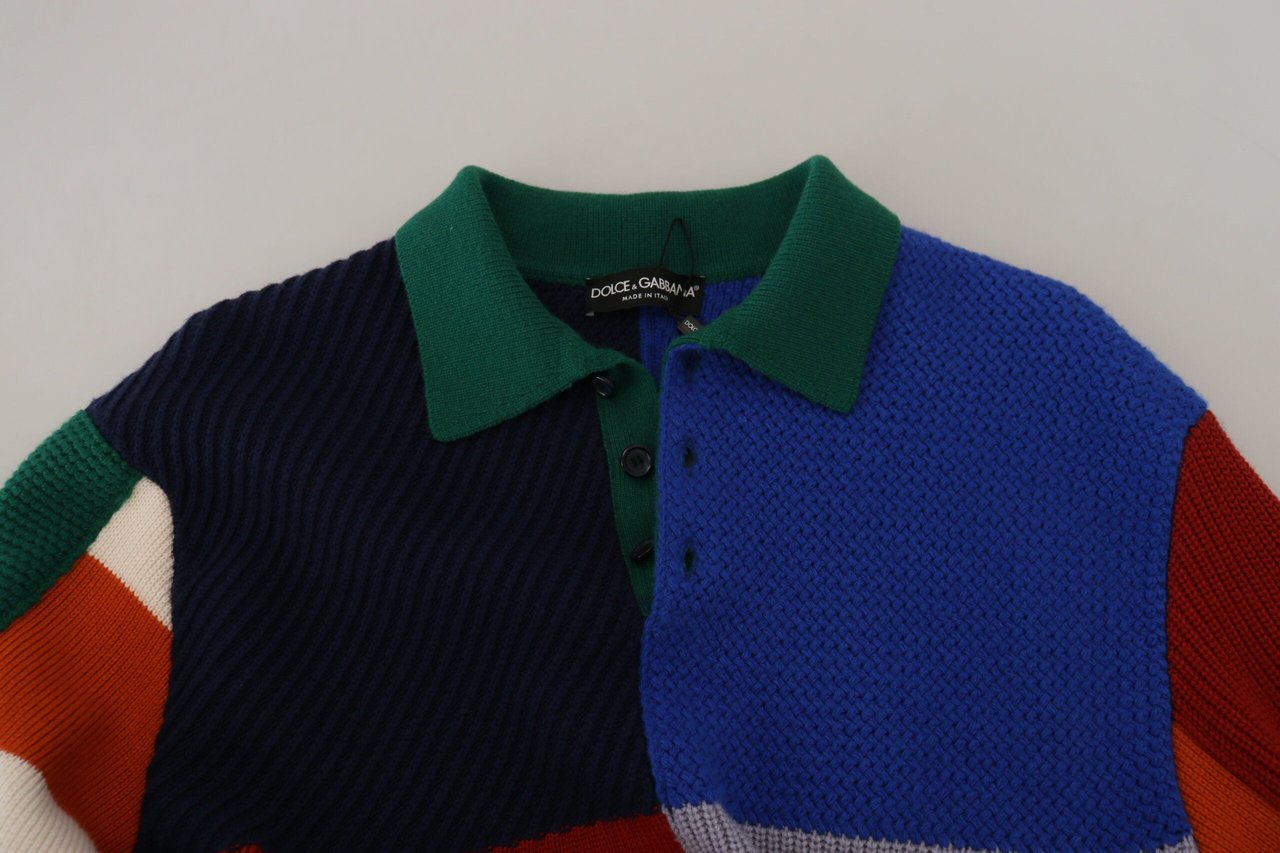 Dolce & Gabbana Multicolor Stripes Wool Pullover Sweater Divers