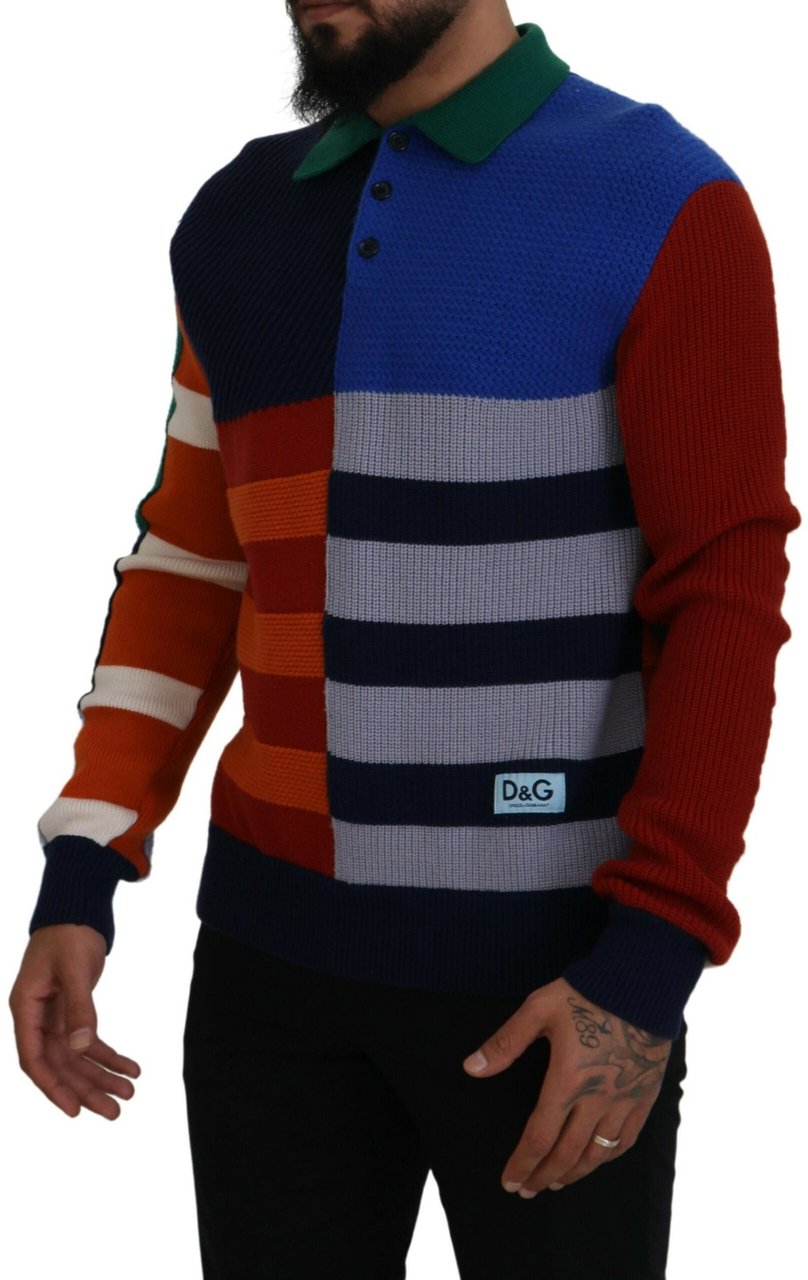 Dolce & Gabbana Multicolor Stripes Wool Pullover Sweater Divers