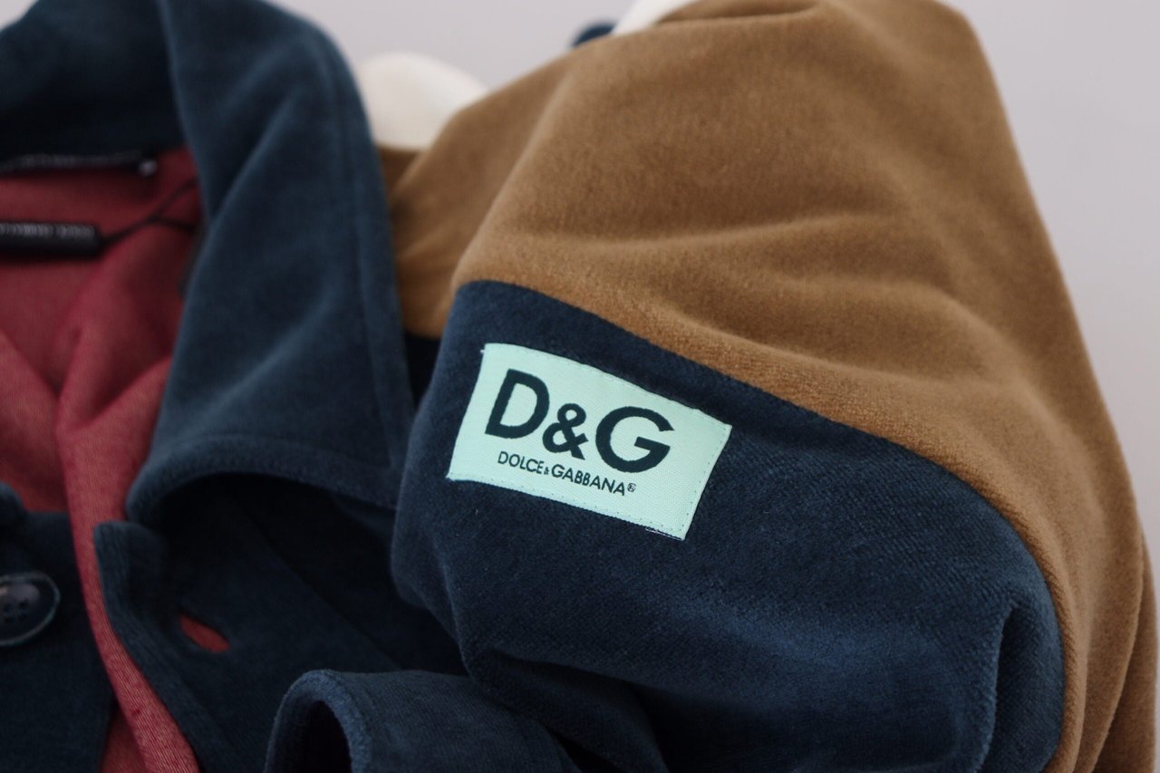 Dolce & Gabbana Multicolor Cotton Collared Pullover Sweater Grijs