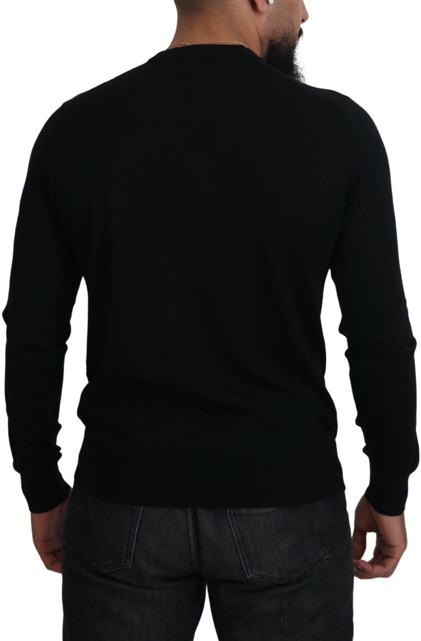 Dolce & Gabbana Black Cashmere Button Down Cardigan Sweater Zwart