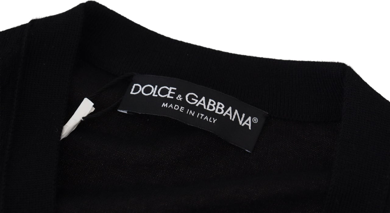 Dolce & Gabbana Black Cashmere Button Down Cardigan Sweater Zwart