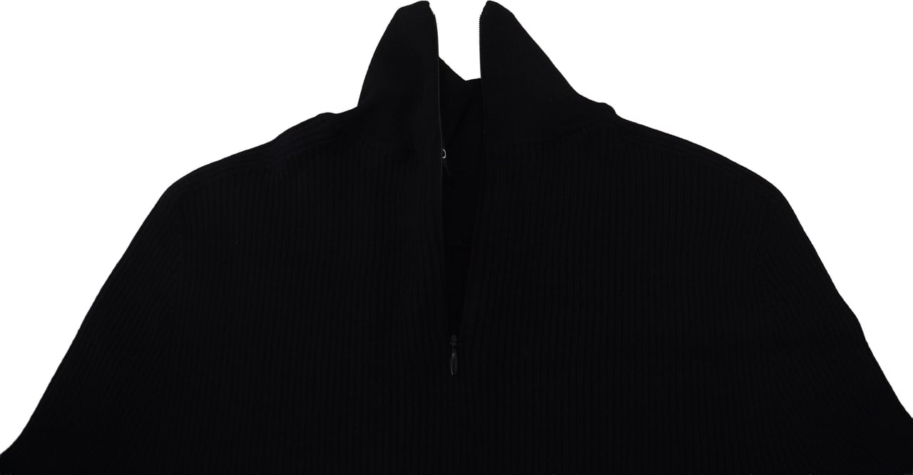 Dolce & Gabbana Black Half Zip Turtleneck Pullover Sweater Zwart