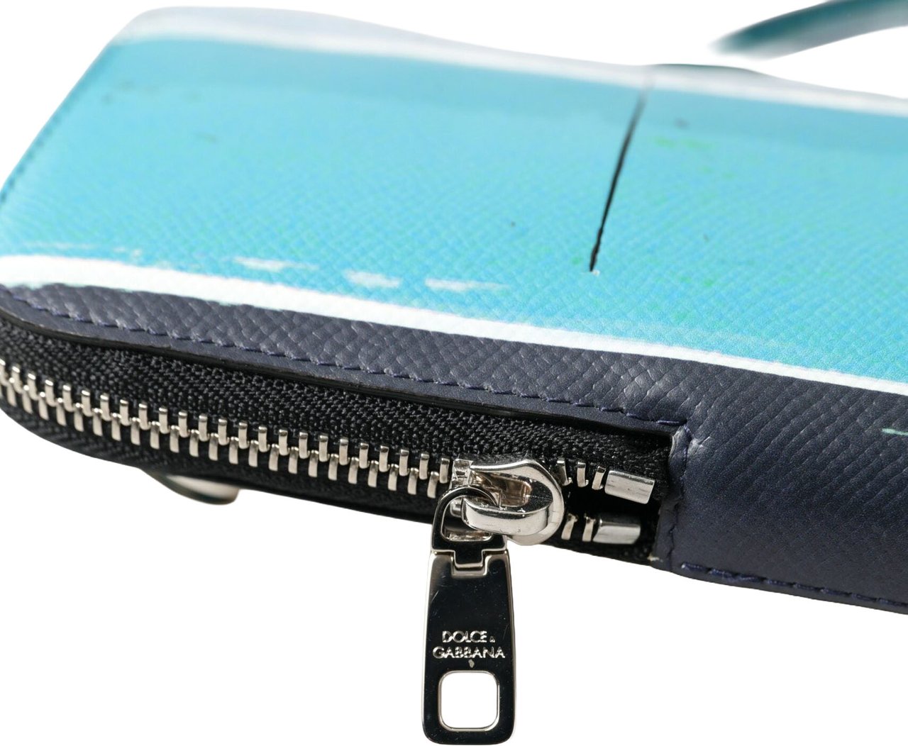 Dolce & Gabbana Blue Leather Purse Crossbody Sling Phone Bag Unisex Blauw