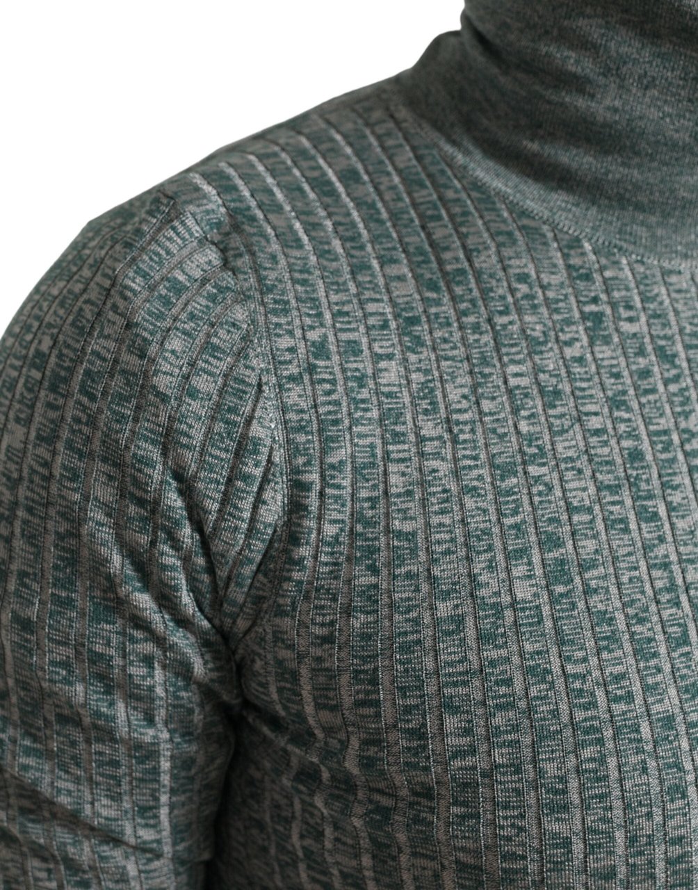 Dolce & Gabbana Green Polyester Turtleneck Pullover Sweater Groen