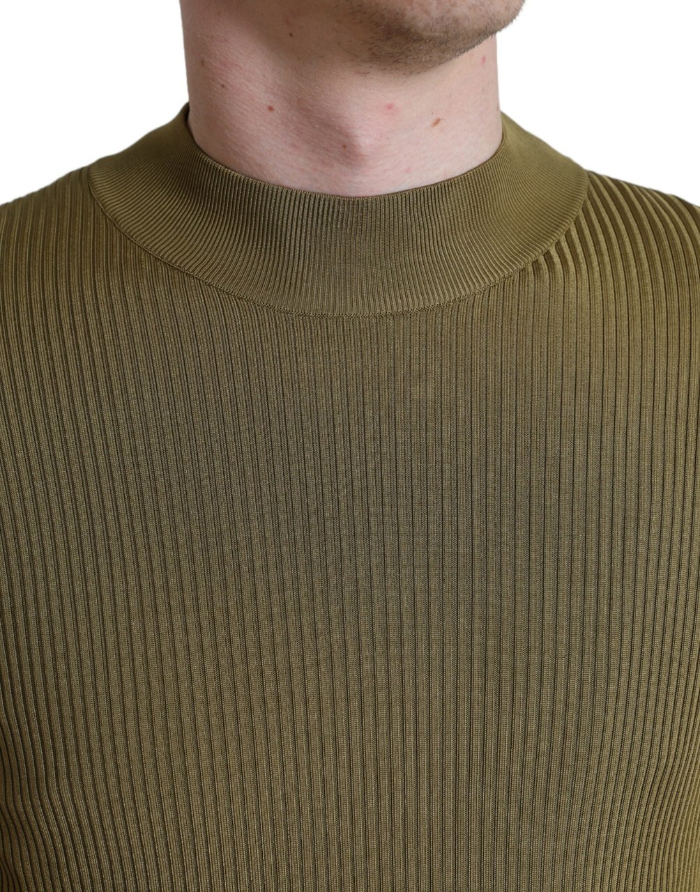 Dolce & Gabbana Army Green Viscose Crewneck Pullover Sweater Grijs