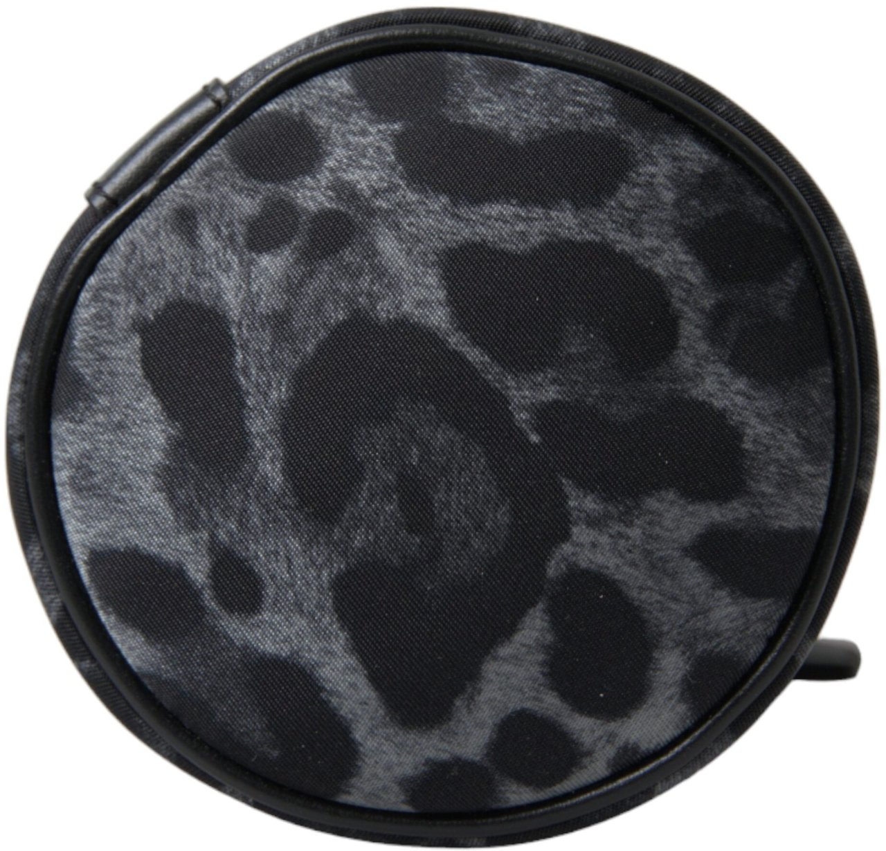 Dolce & Gabbana Black Leopard Round Slim Tote Bottle Cage Bag Zwart