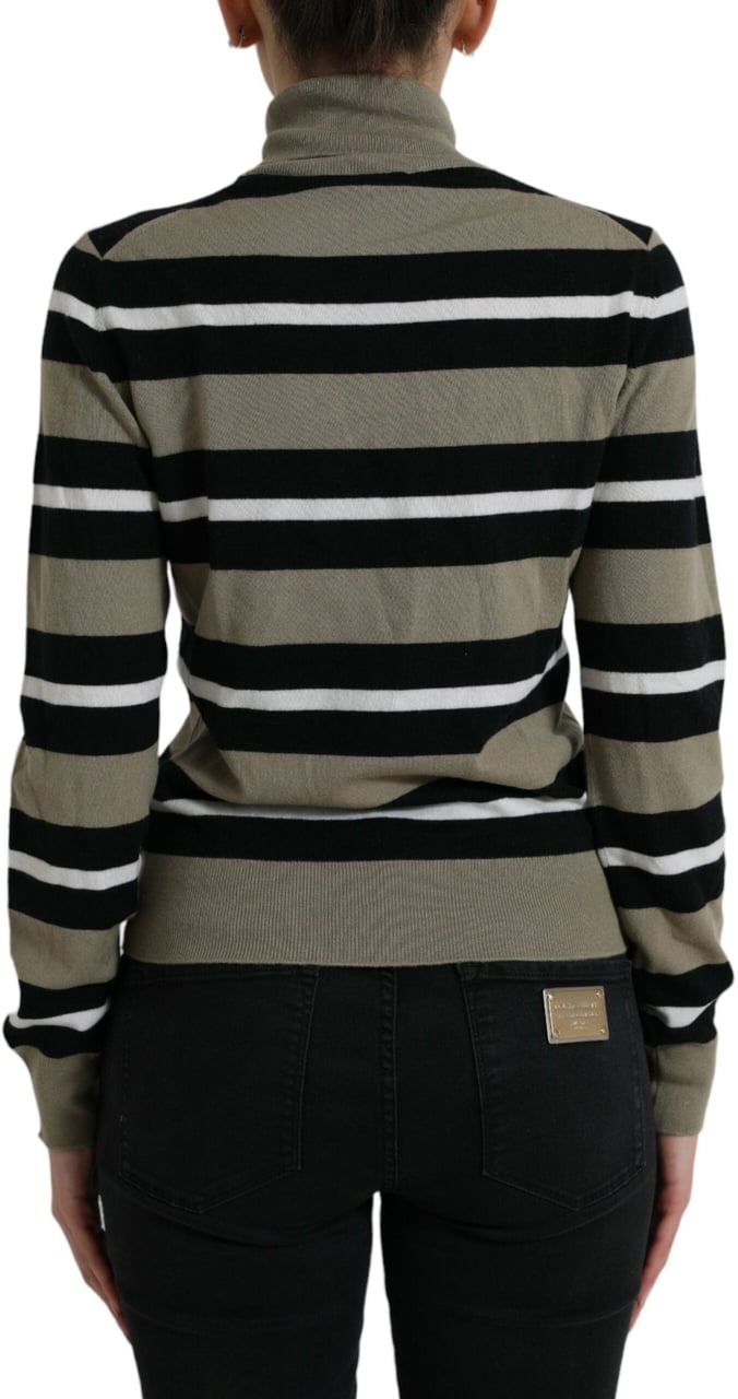 Dolce & Gabbana Multicolor Stripe Wool Logo Pullover Sweater Divers