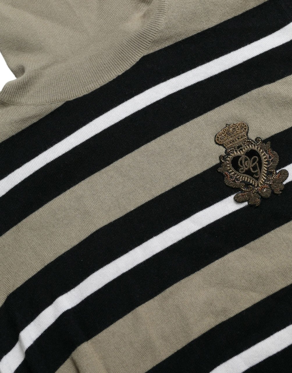 Dolce & Gabbana Multicolor Stripe Wool Logo Pullover Sweater Divers