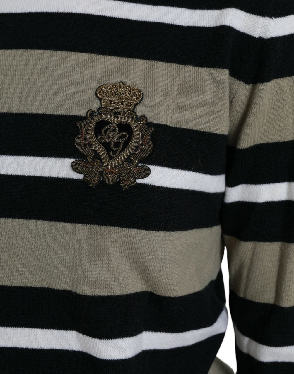 Dolce & Gabbana Multicolor Stripe Wool Logo Pullover Sweater Divers
