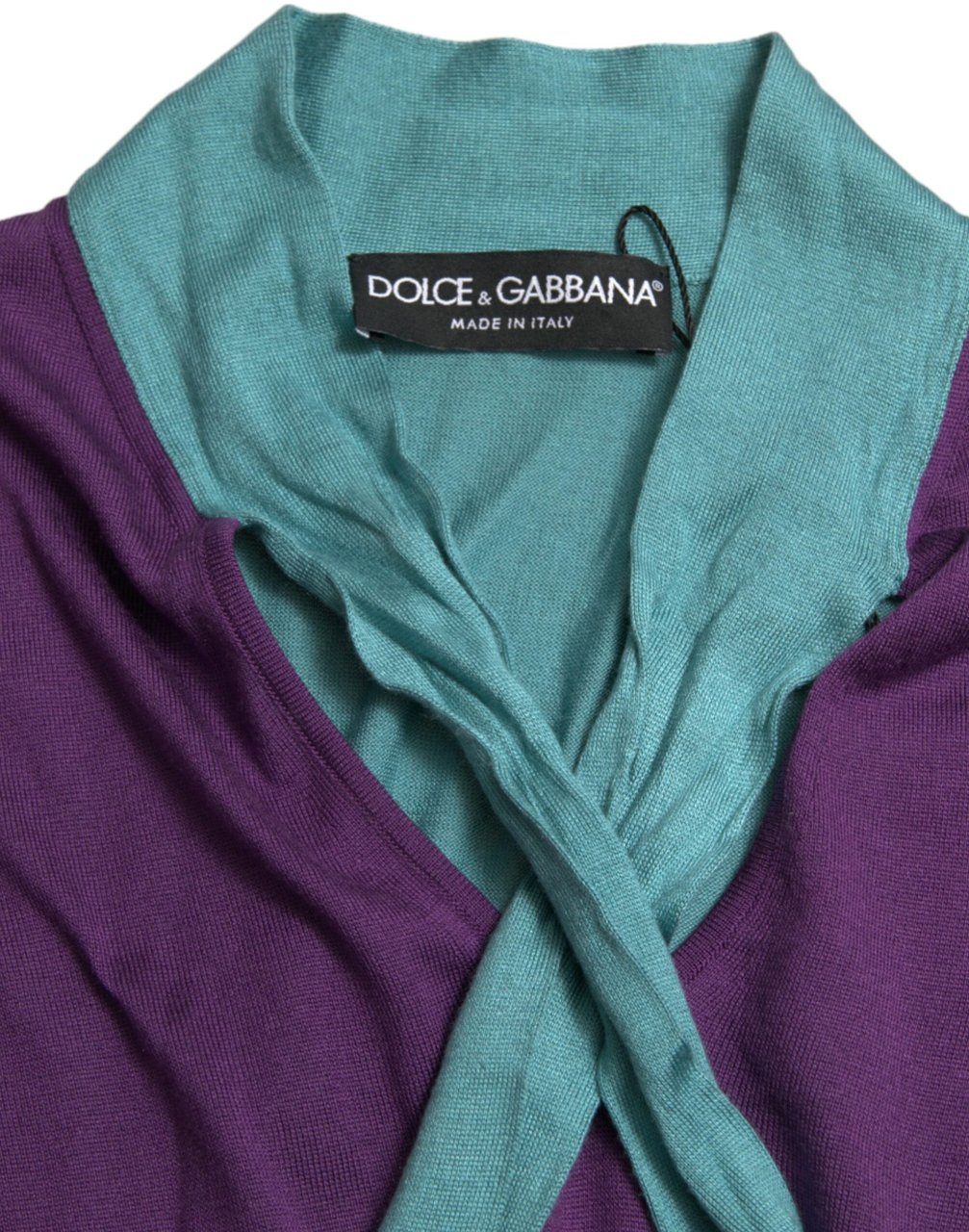 Dolce & Gabbana Multicolor Bow Fastening Pullover Sweater Grijs
