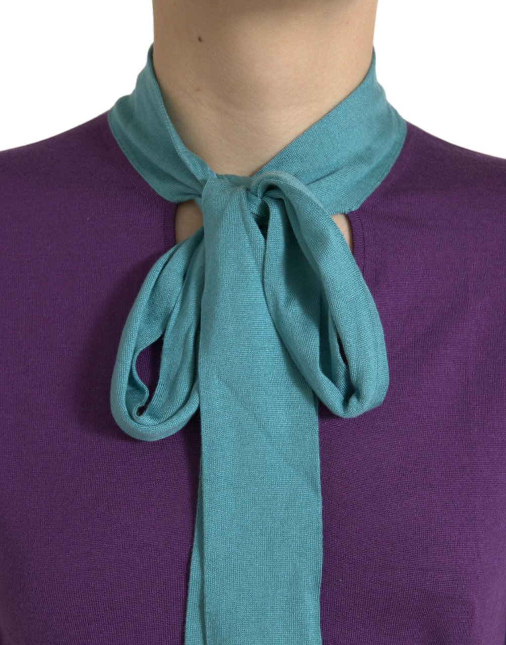 Dolce & Gabbana Multicolor Bow Fastening Pullover Sweater Grijs