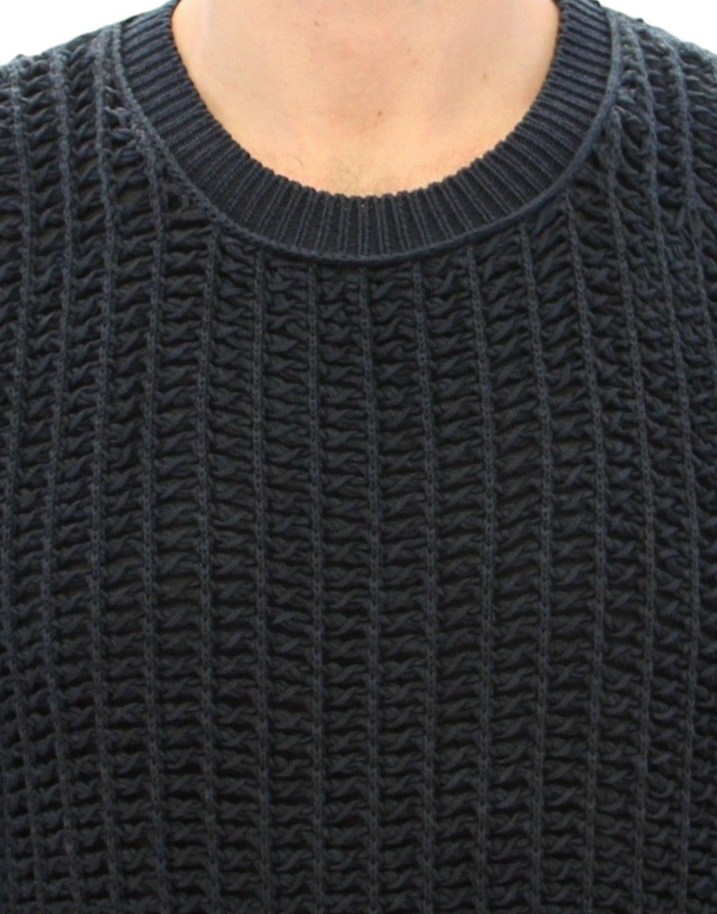 Dolce & Gabbana Blue Runway Netz Pullover Netted Sweater Blauw