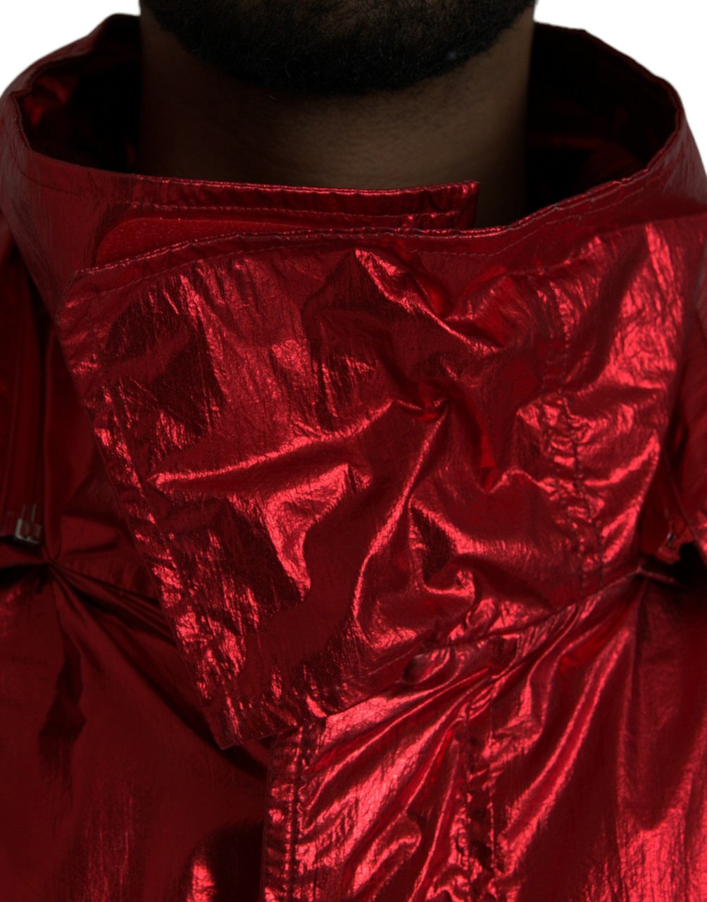 Dolce & Gabbana Red Nylon Hooded Pullover Sweatshirt Jacket Rood