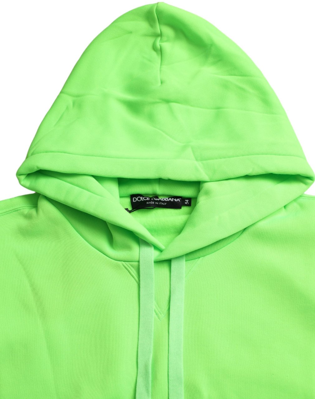 Dolce & Gabbana Neon Green Hooded Top Pullover Sweater Groen