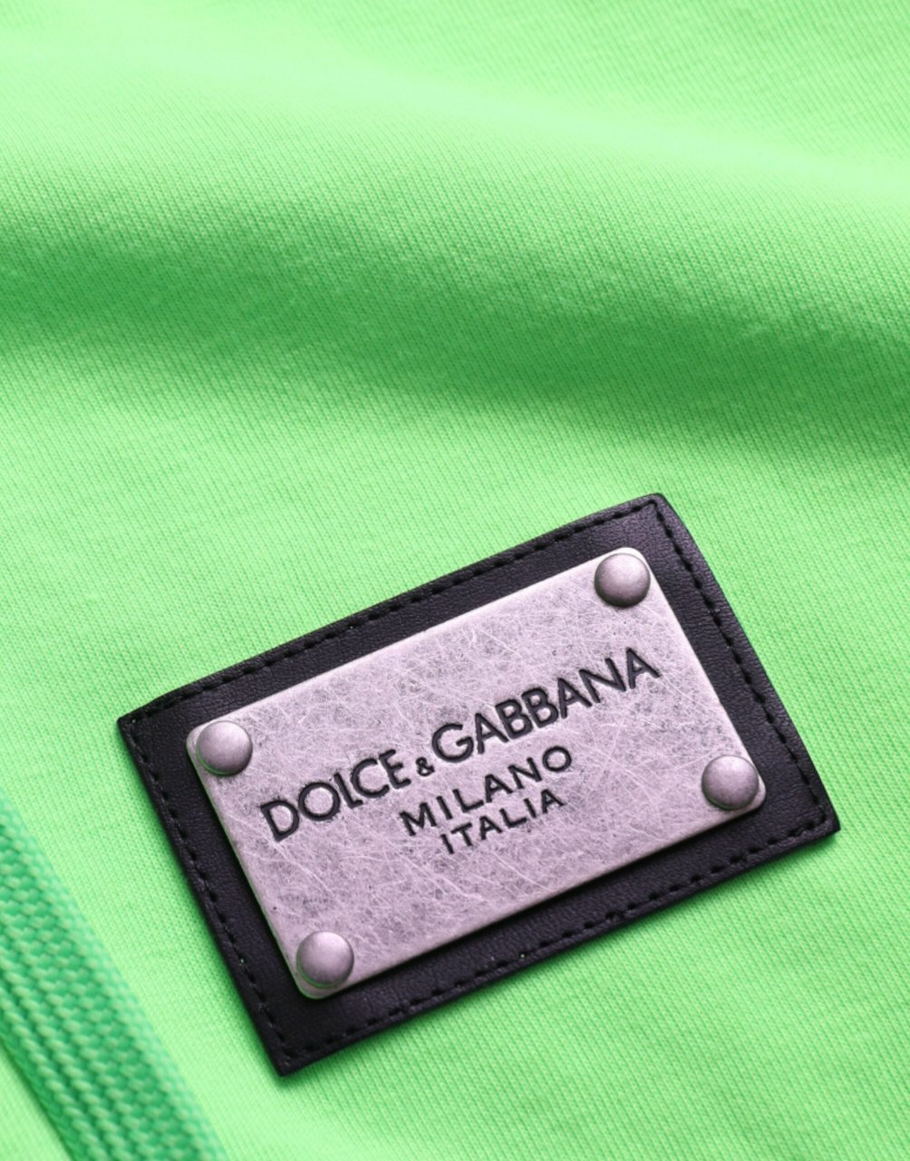 Dolce & Gabbana Neon Green Hooded Full Zip Top Sweater Groen
