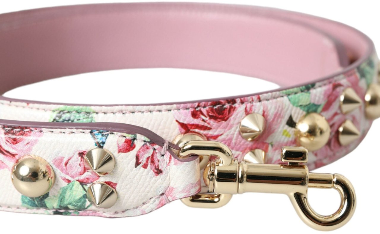 Dolce & Gabbana Pink Floral Handbag Accessory Shoulder Strap Roze