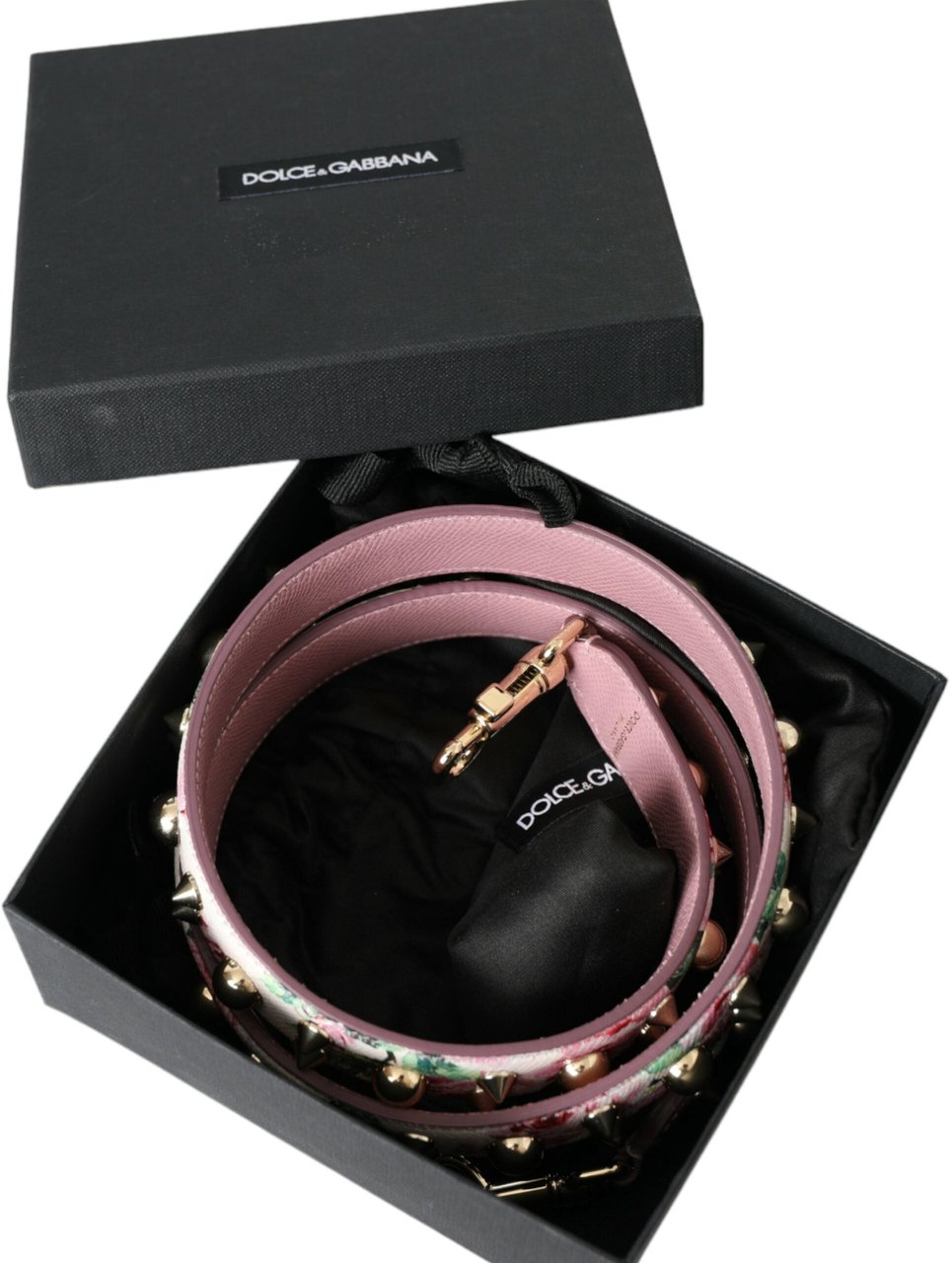 Dolce & Gabbana Pink Floral Handbag Accessory Shoulder Strap Roze
