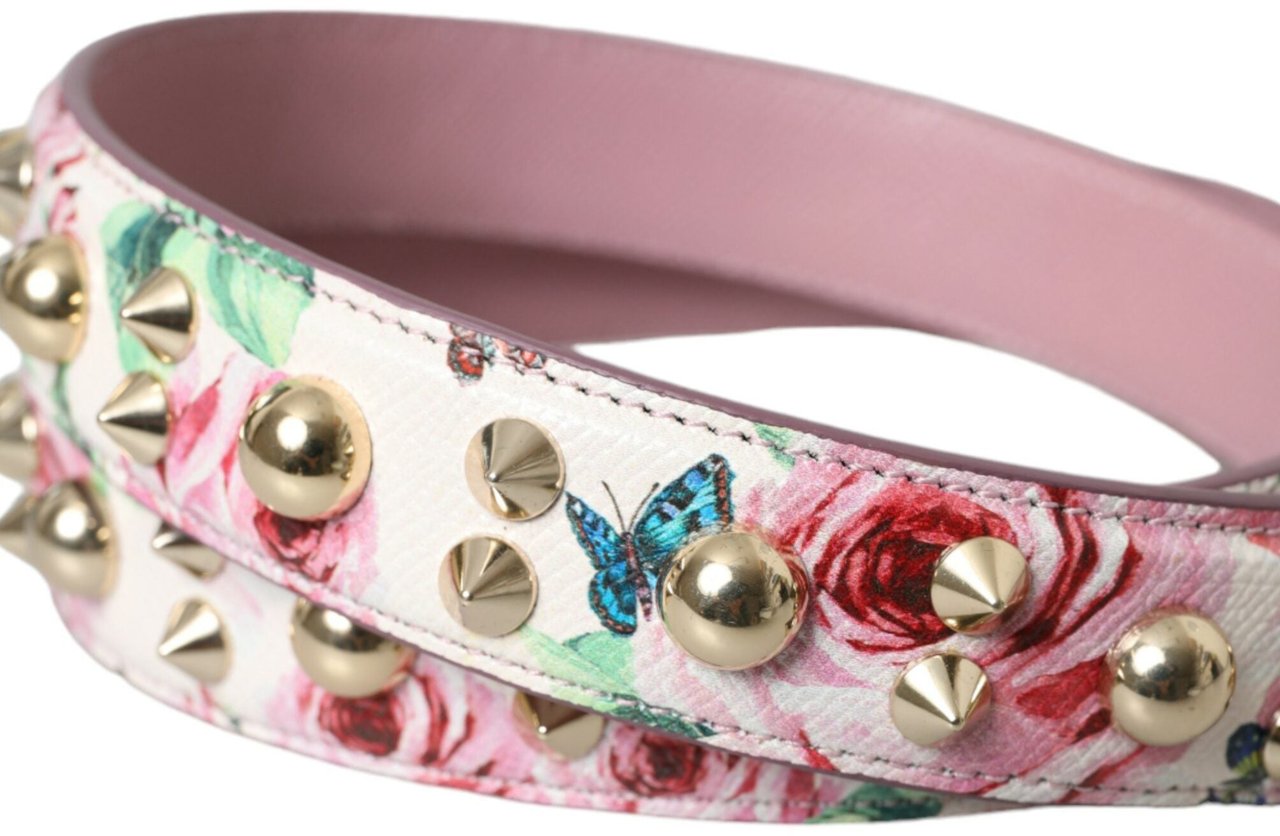 Dolce & Gabbana Pink Floral Handbag Accessory Shoulder Strap Roze